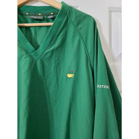 Vintage Masters Collection Pullover Mens XL Green Windbreaker V Neck Golf - Picture 3 of 8